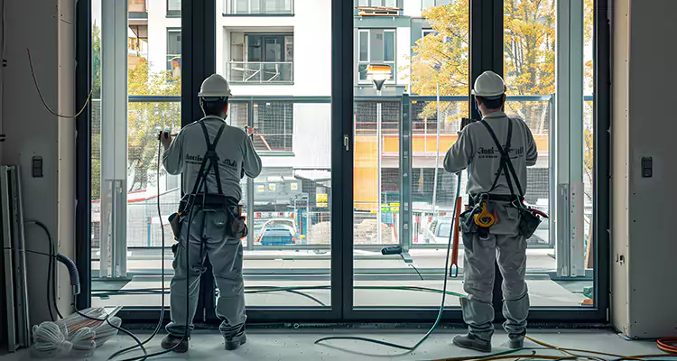 Patio Door Glass Replacement with Built-In Blinds in Sarasota, FL